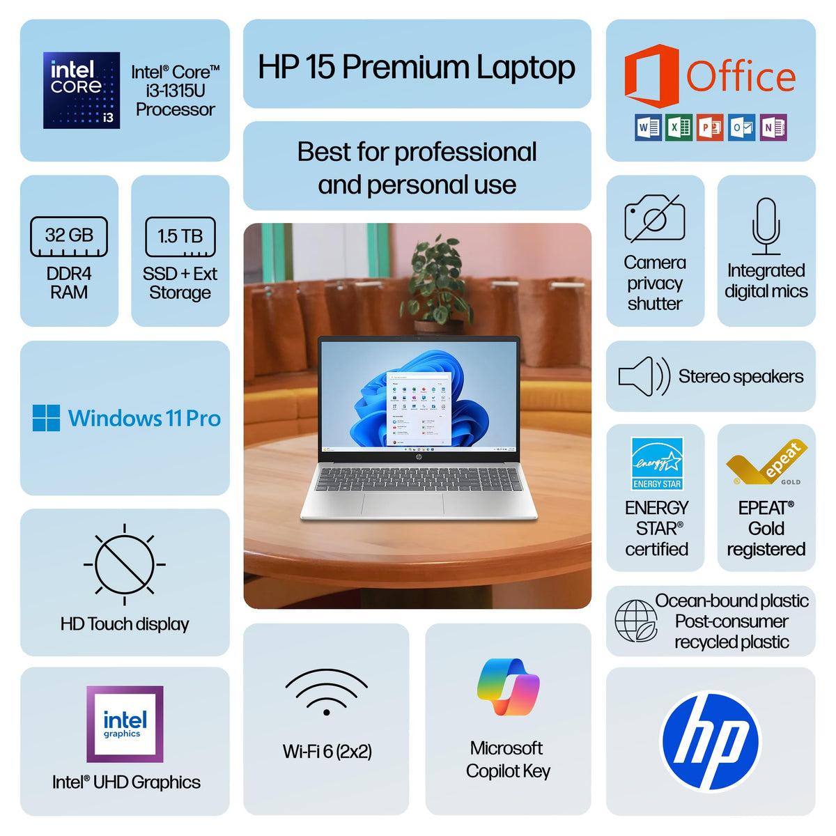 15.6" HD Touchscreen Laptop, 32GB RAM, 1.5TB Storage Y33651
