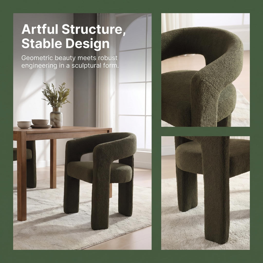 Green Sherpa Barrel Dining Chairs Set of 2 O87740