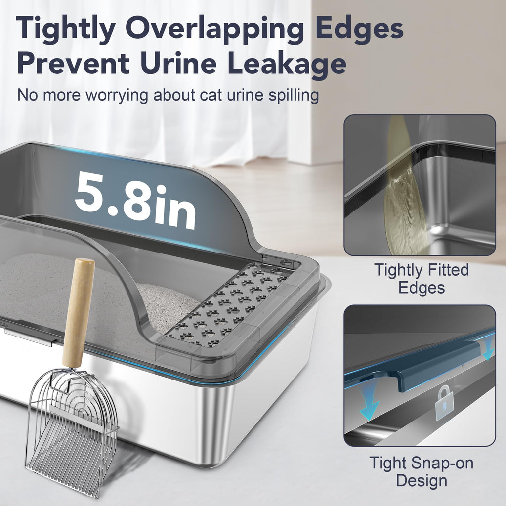 Stainless Steel Enclosed Cat Litter Box M5836