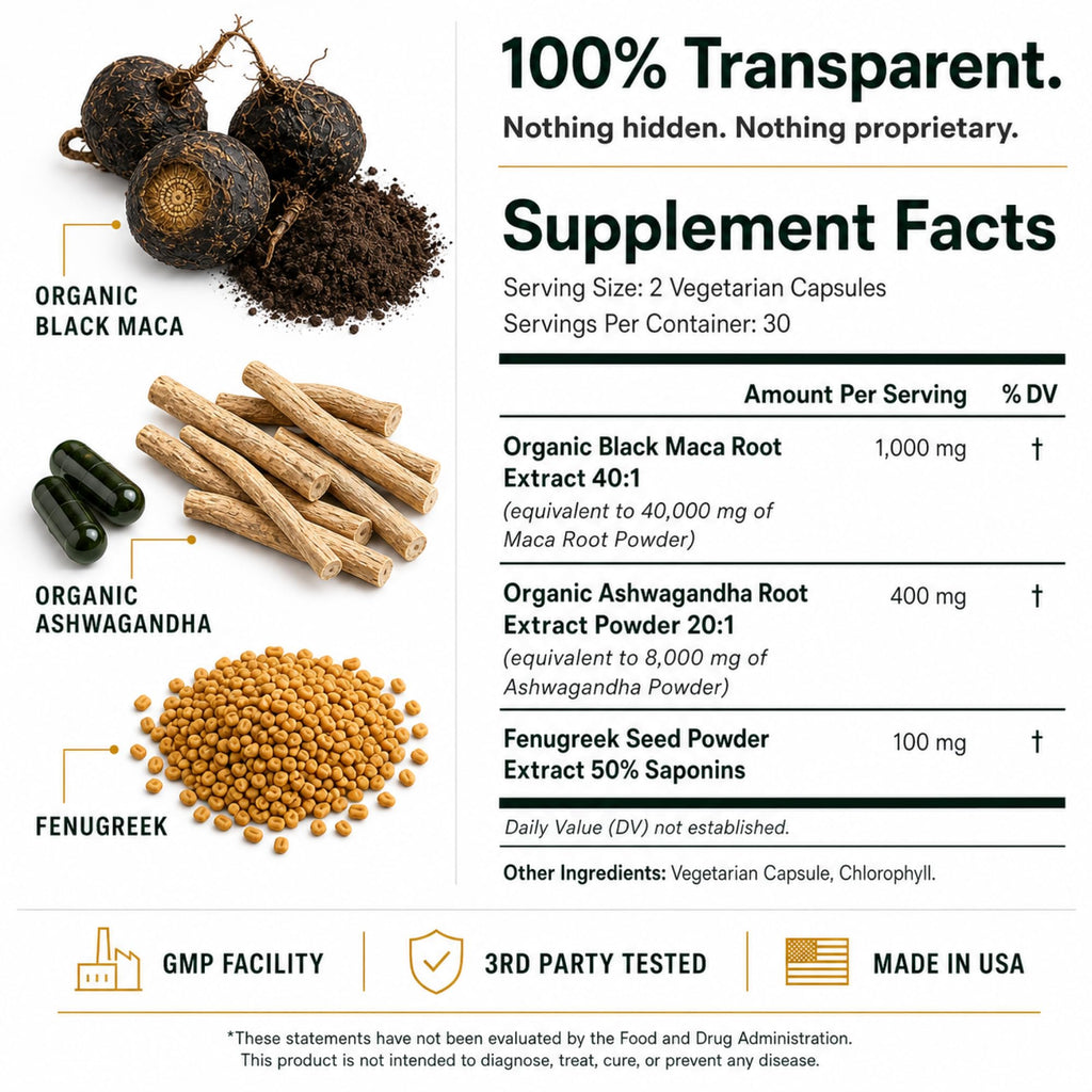 Organic Black Maca Root Capsules 60ct B51840