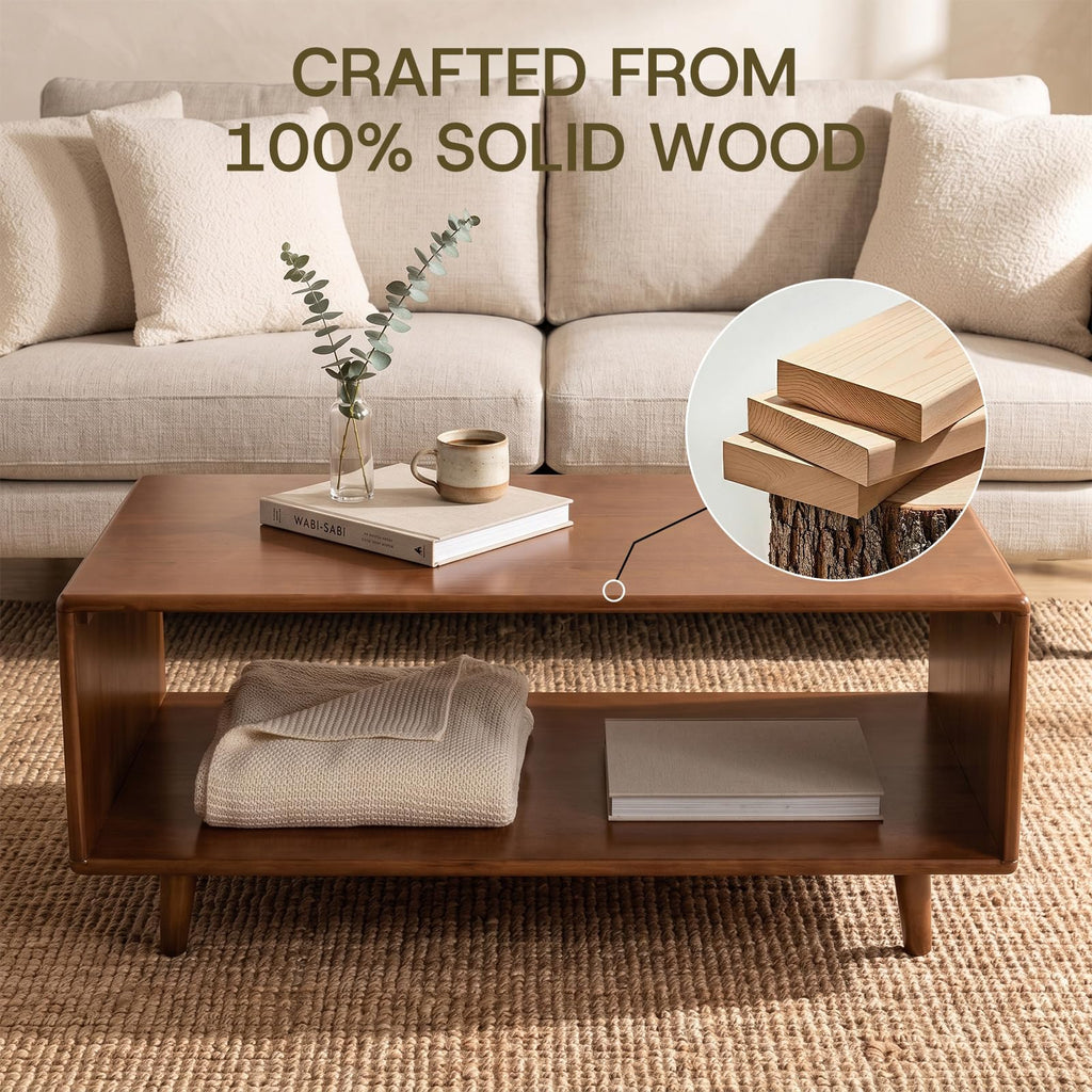 39" Rectangular Solid Wood Coffee Table Z885495