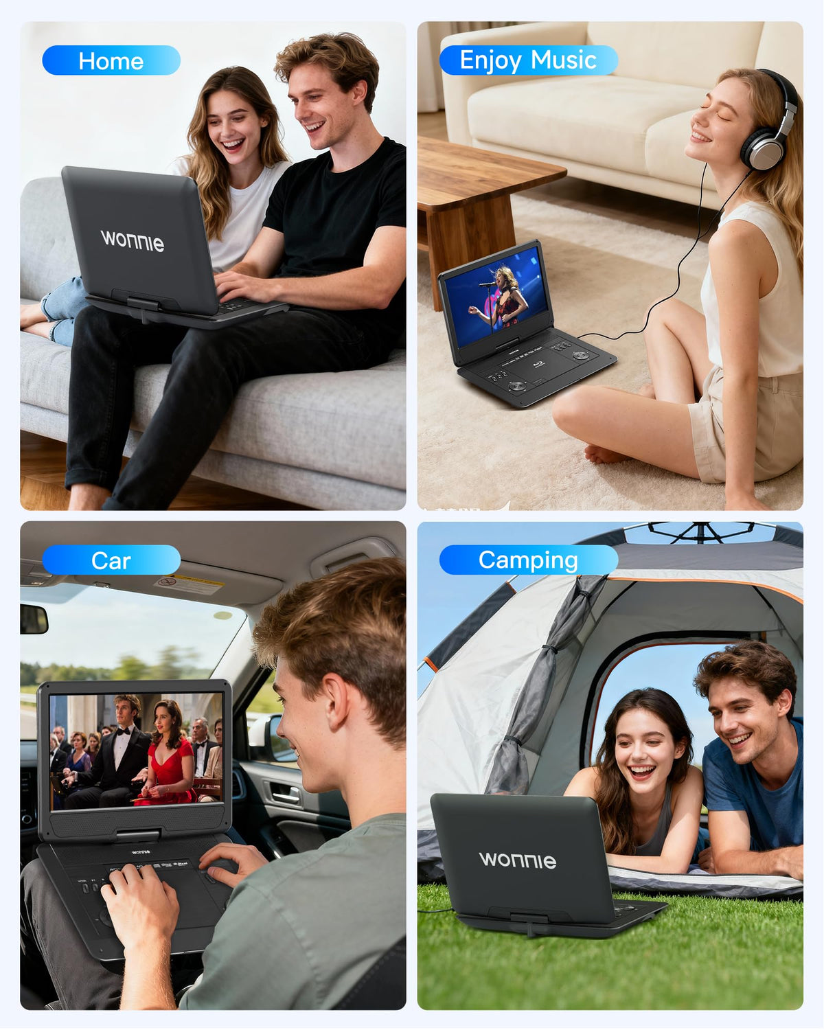 16.9" Portable Blu Ray Player with 14.1" 1080P Swivel Screen M1640