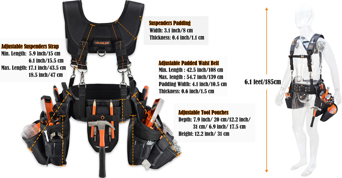 39 Pockets Tool Belts with Suspenders E53432