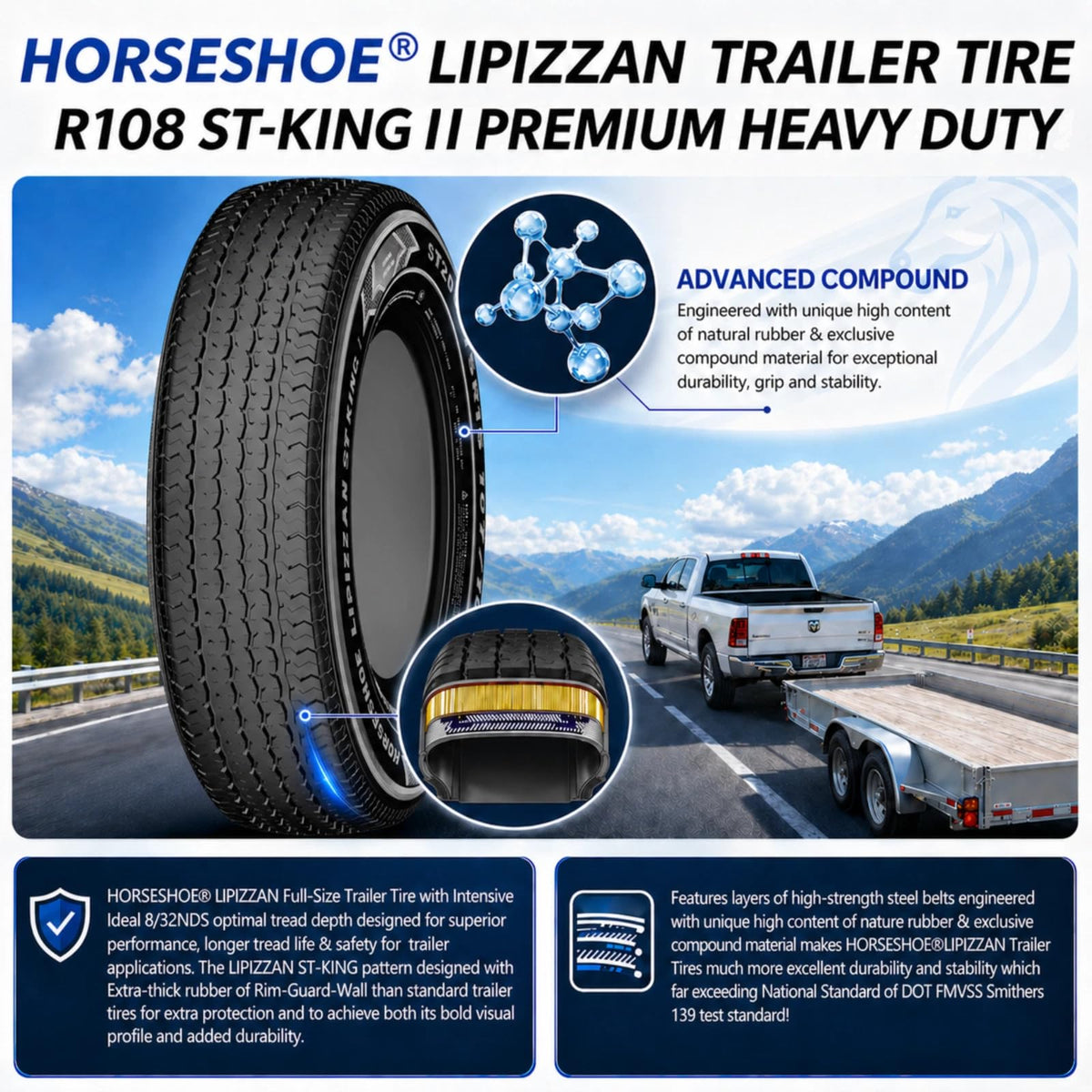4 ST205/75R15 10PR Steel Belted Radial Trailer Tire L35754
