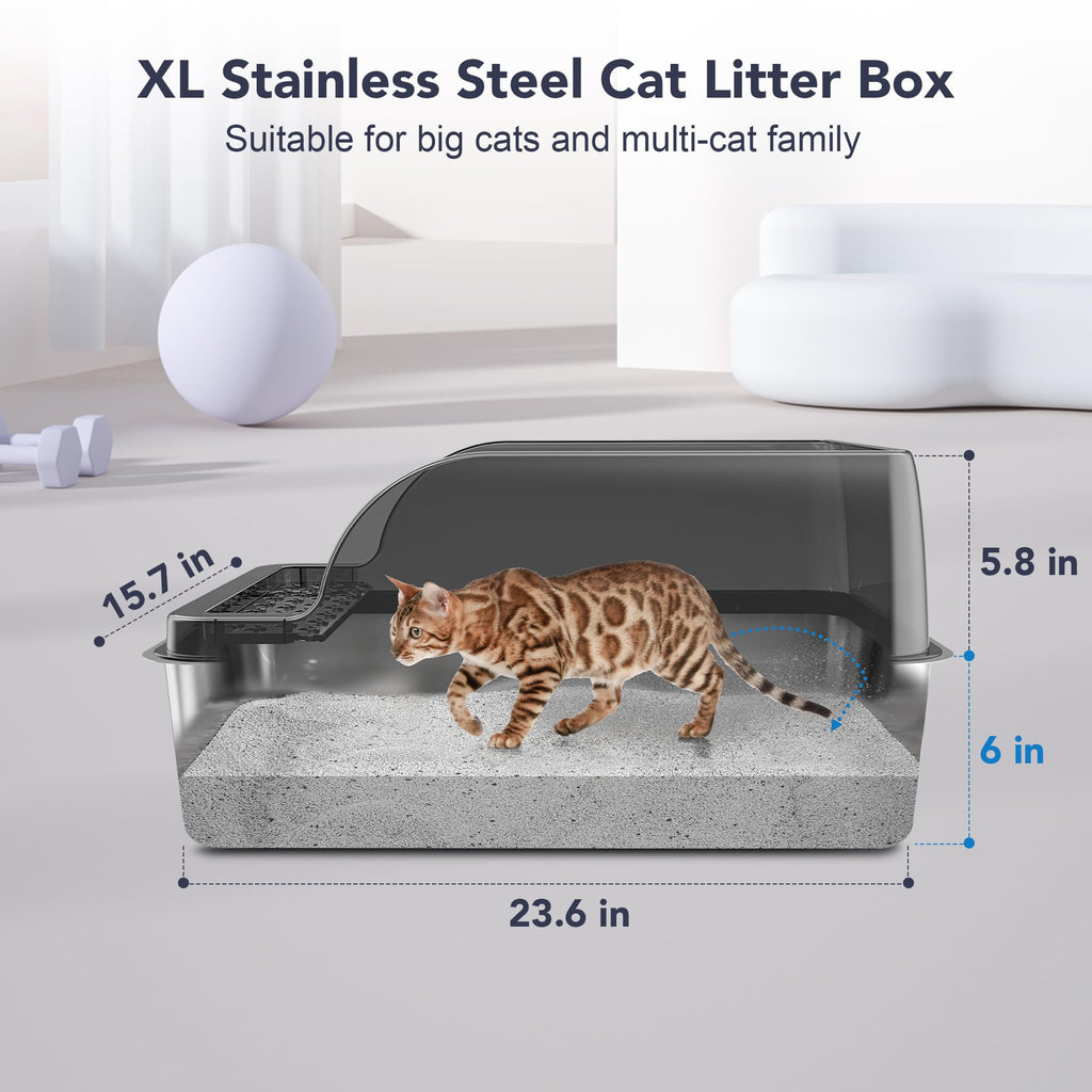 Stainless Steel Enclosed Cat Litter Box M5836