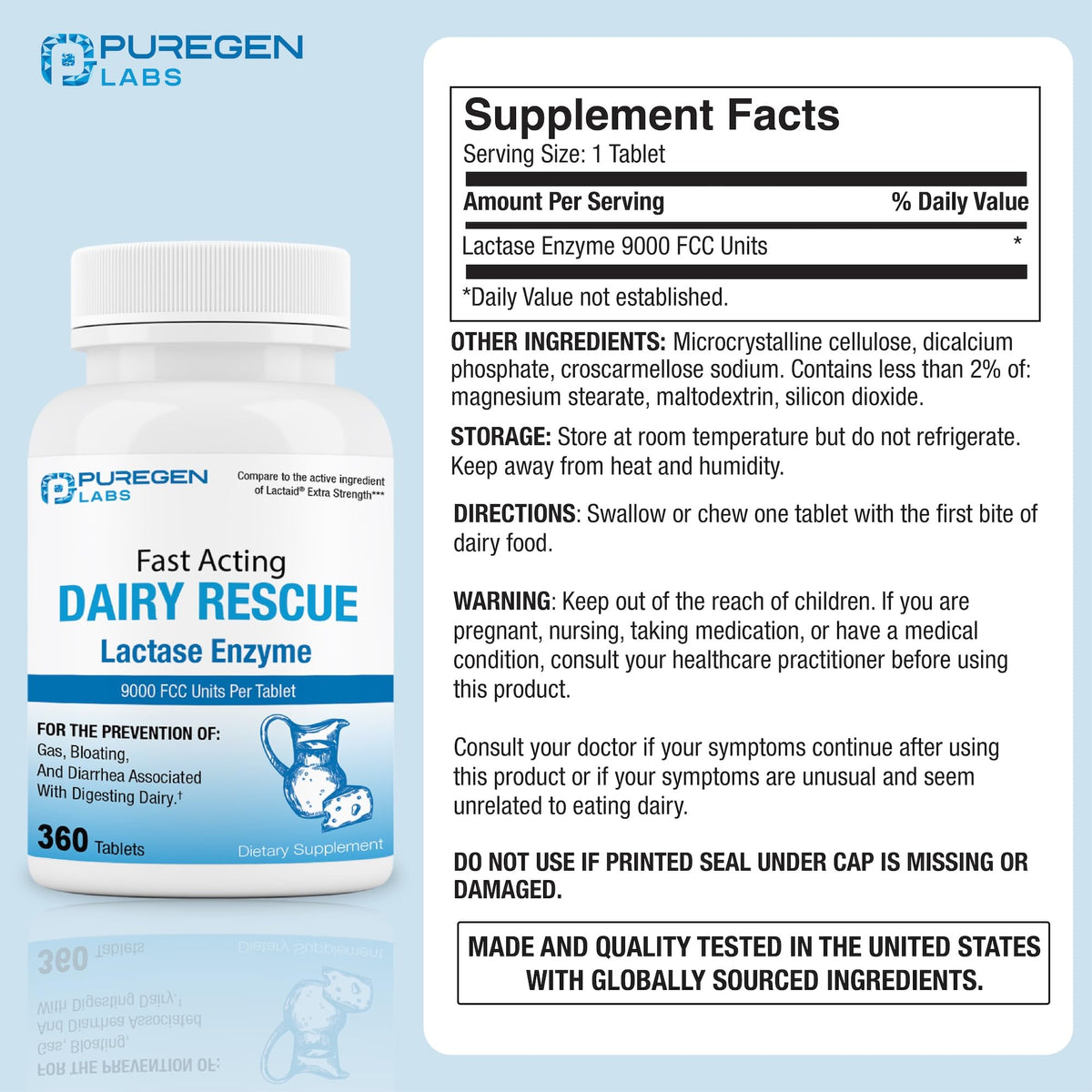 Dairy Relief Lactase Enzyme 9000 FCC 2 Pack W8559
