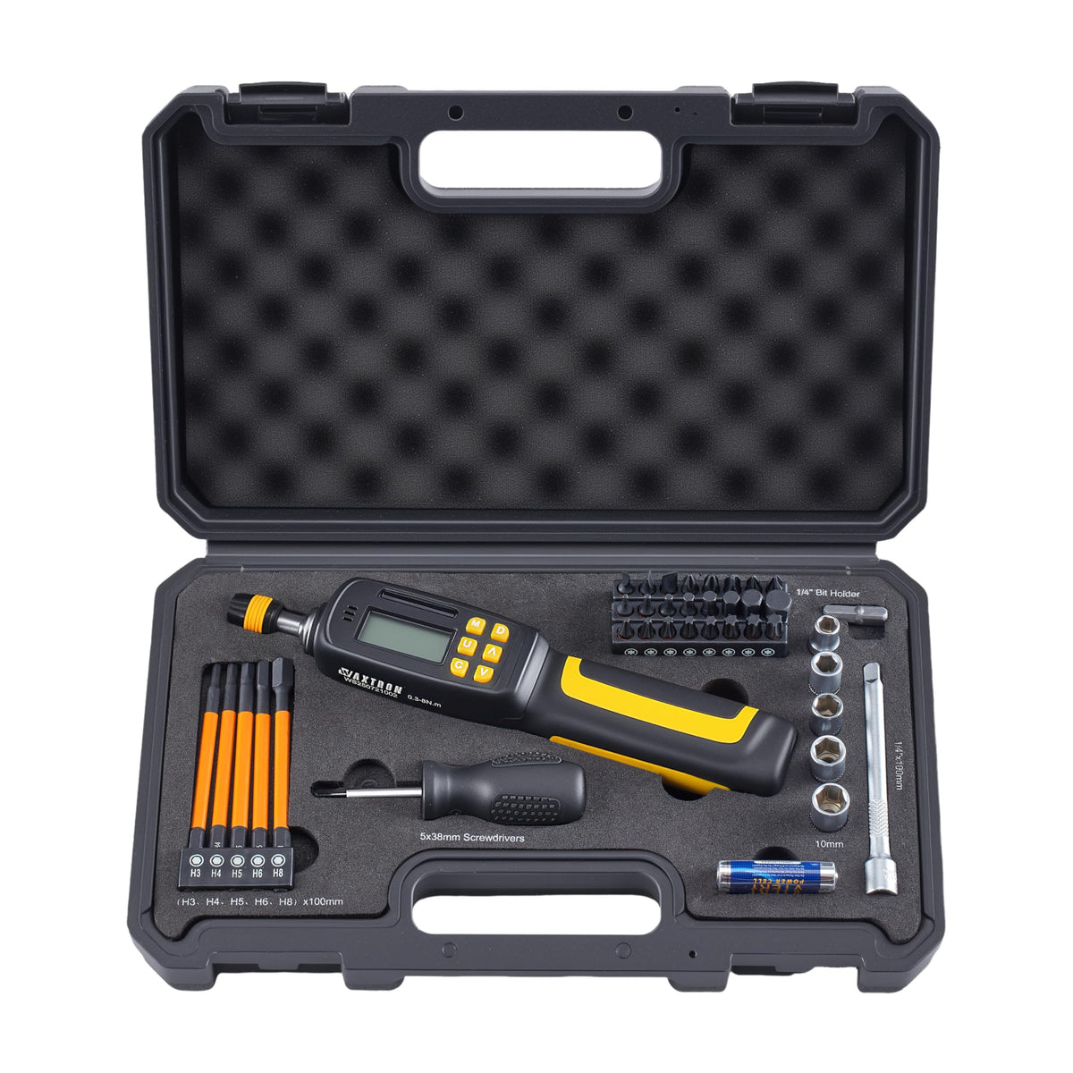 Digital Torque Screwdriver Set, 1/4" Drive, 38-Piece J17764