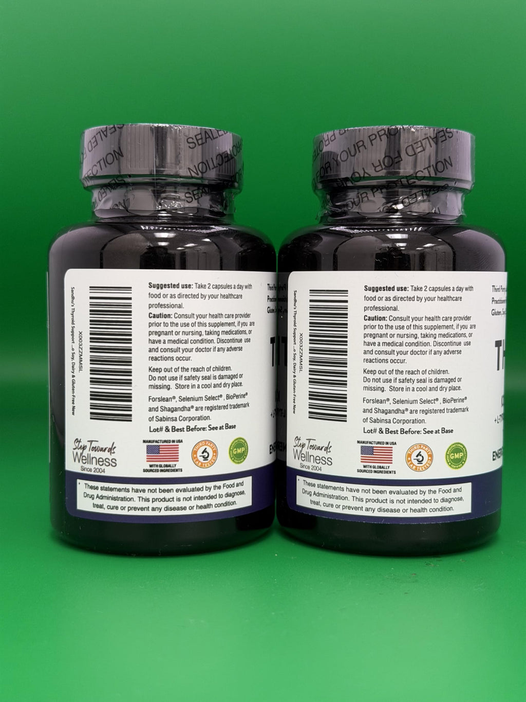 Thyroid Support with Selenium, Zinc, Iodine, L Tyrosine, Ashwagandha, 70 Count (Pack of 2) X16507