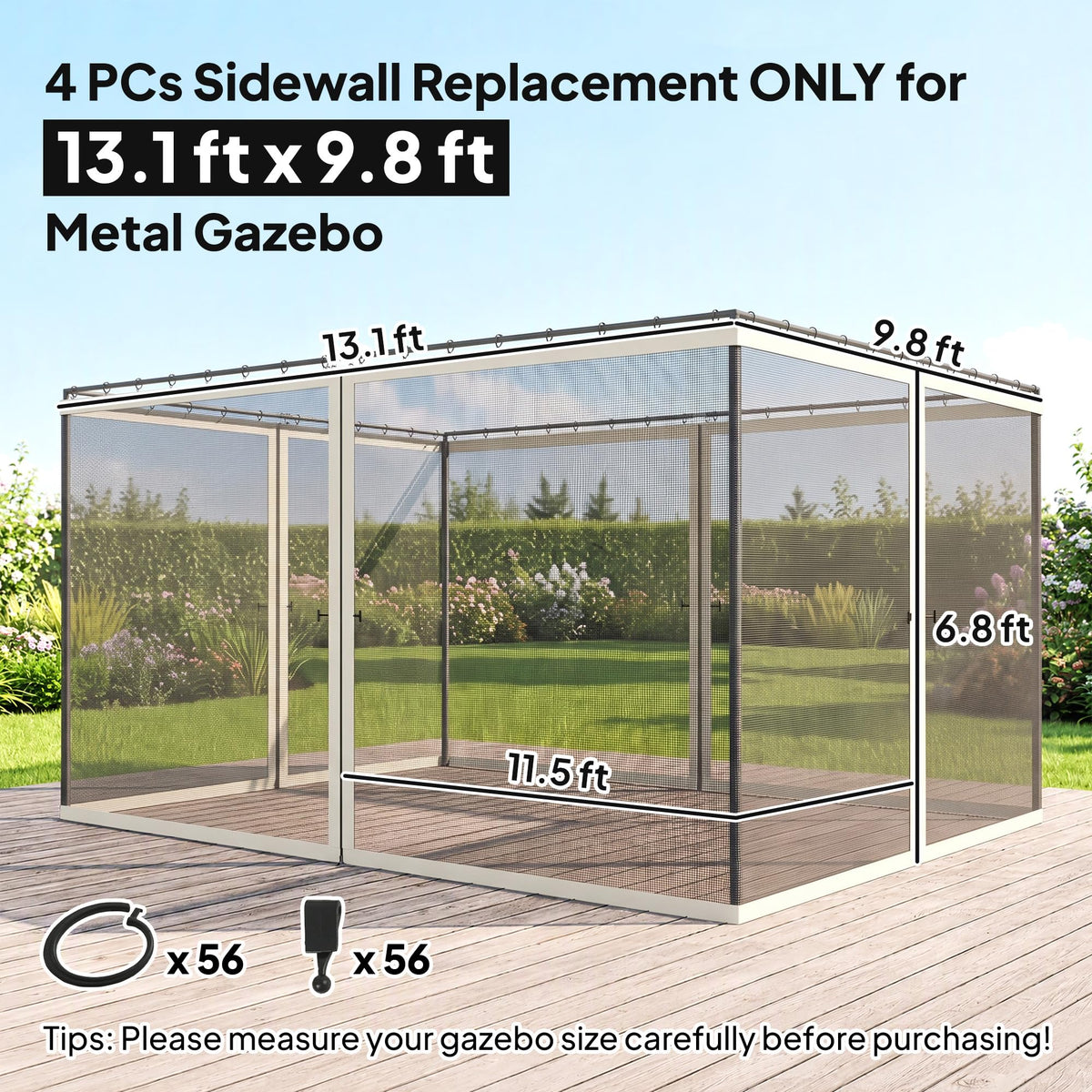 10' x 13' Replacement Mesh Sidewall Netting K4275