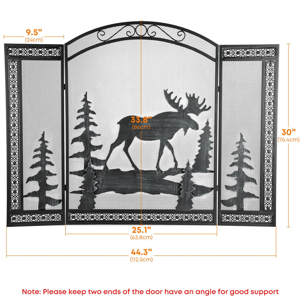 3 Panel Fireplace Screen with Guard Grate G922