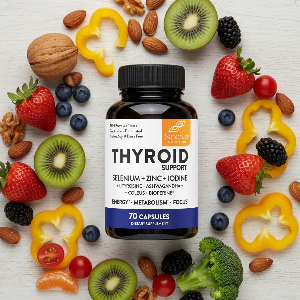 Thyroid Support with Selenium, Zinc, Iodine, L Tyrosine, Ashwagandha, 70 Count (Pack of 2) X16507