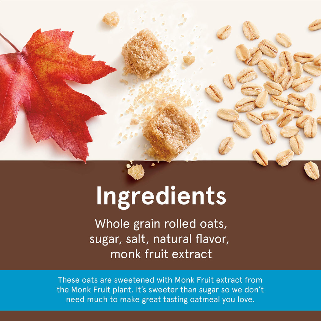 Instant Oatmeal Lower Sugar Maple Brown Sugar 1.19 Ounce Pack of 48 G3497