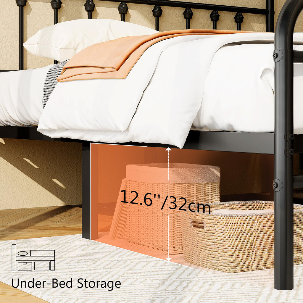 Full Size Metal Bed Frame with Headboard and Footboard C951