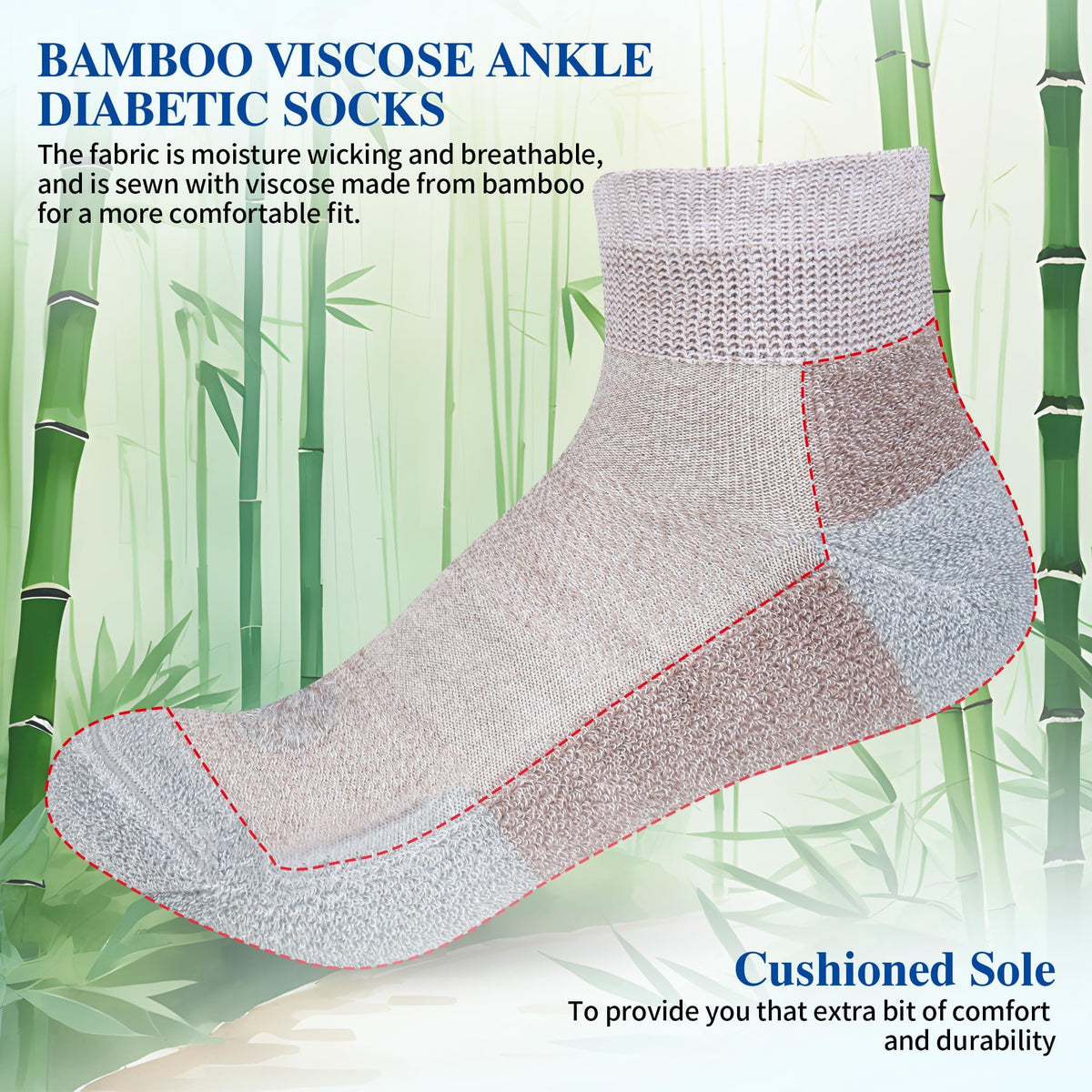 Diabetic Socks for Men, 12 Pairs Ankle & Low Cut Size 9-15 G549