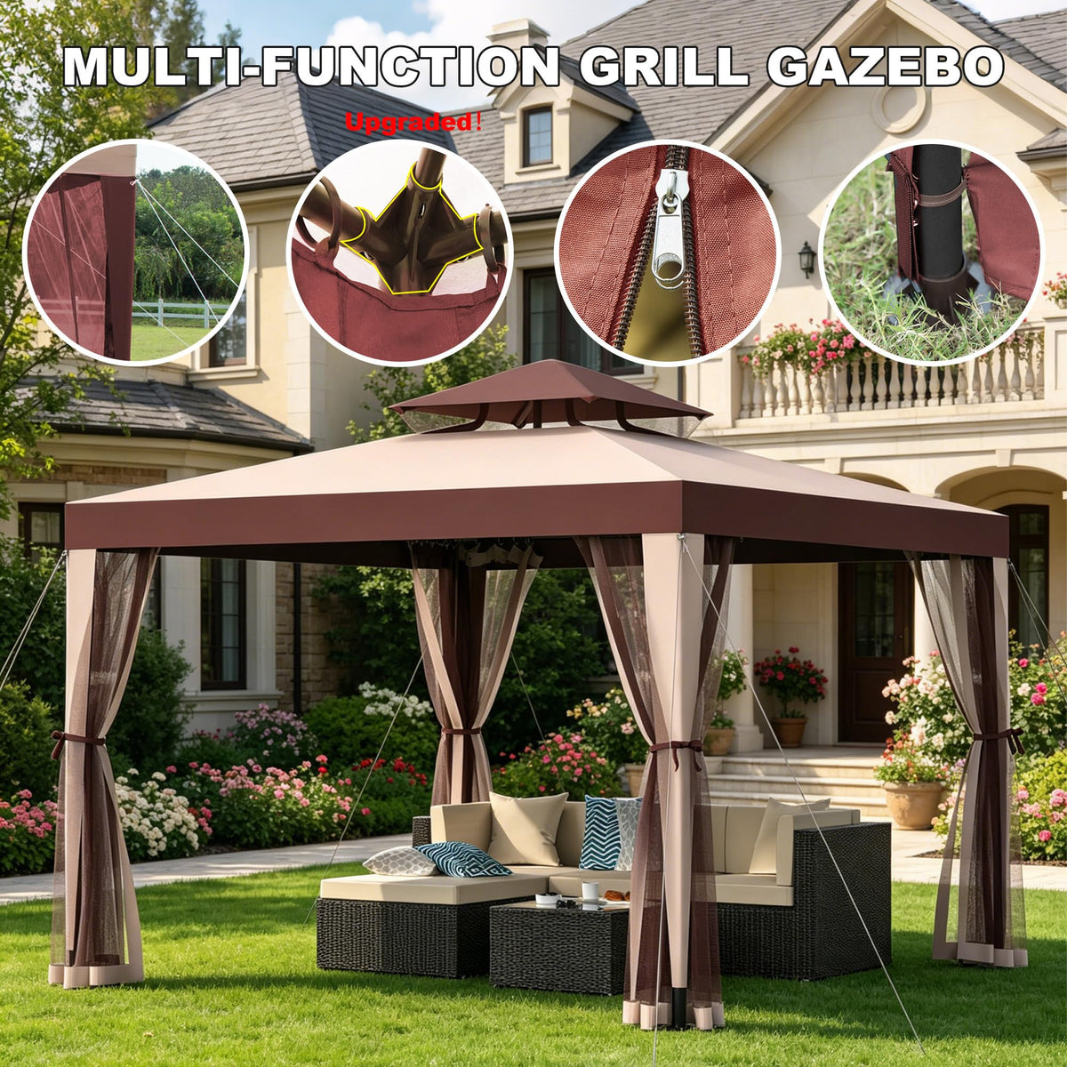10×10 Outdoor Gazebo Canopy Tent G30995