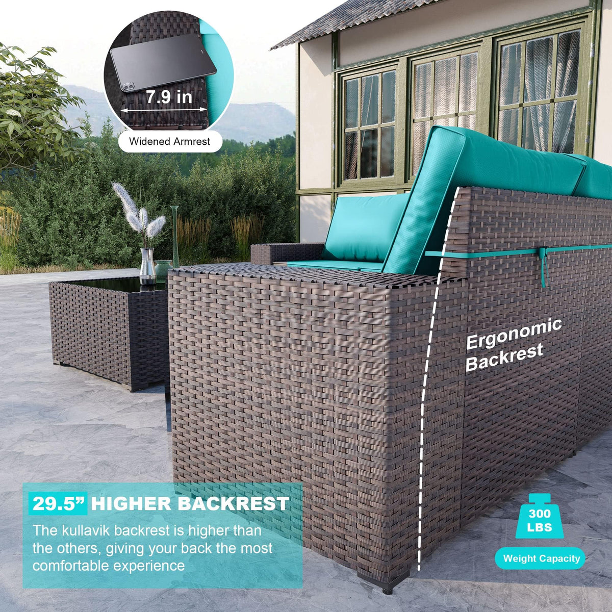 12PCS PE Wicker Rattan Sectional Sofa N341679