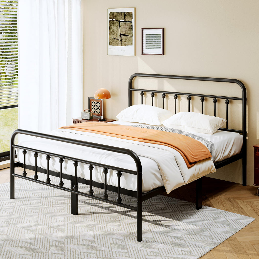 Full Size Metal Bed Frame with Headboard and Footboard C951