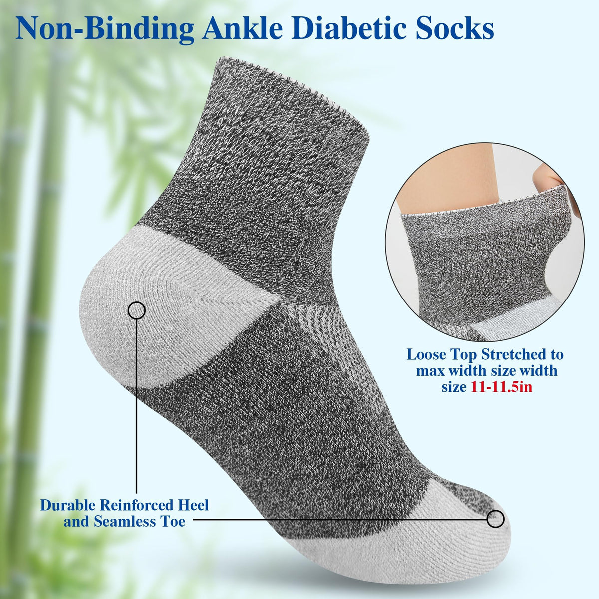 Diabetic Socks for Men, 12 Pairs Ankle & Low Cut Size 9-15 G549