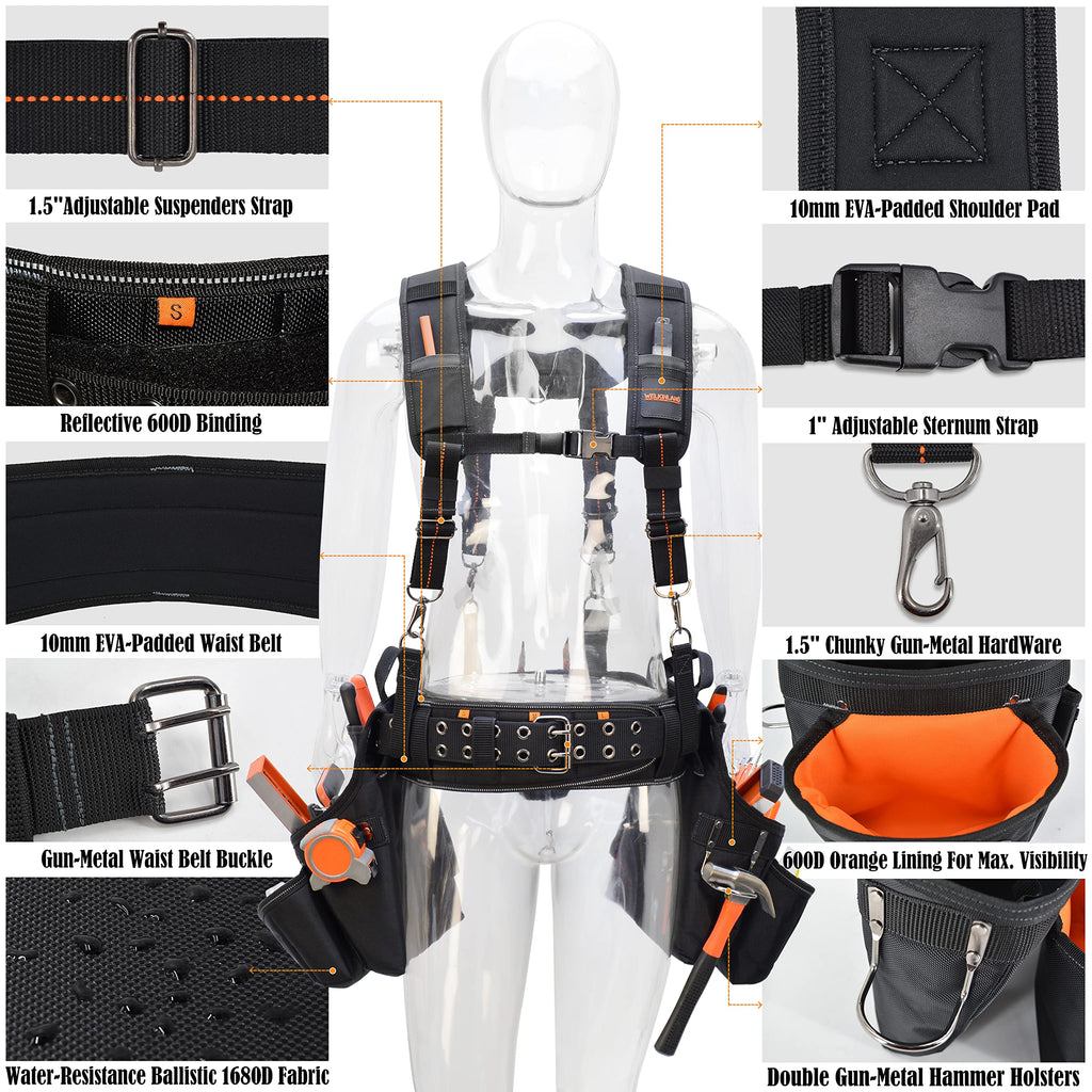 39 Pockets Tool Belts with Suspenders E53432