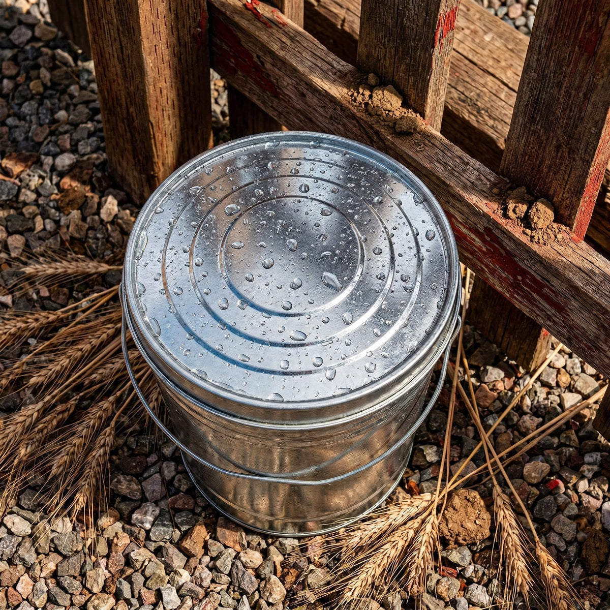 6 Gallon Galvanized Steel Locking Lid Storage Can H604